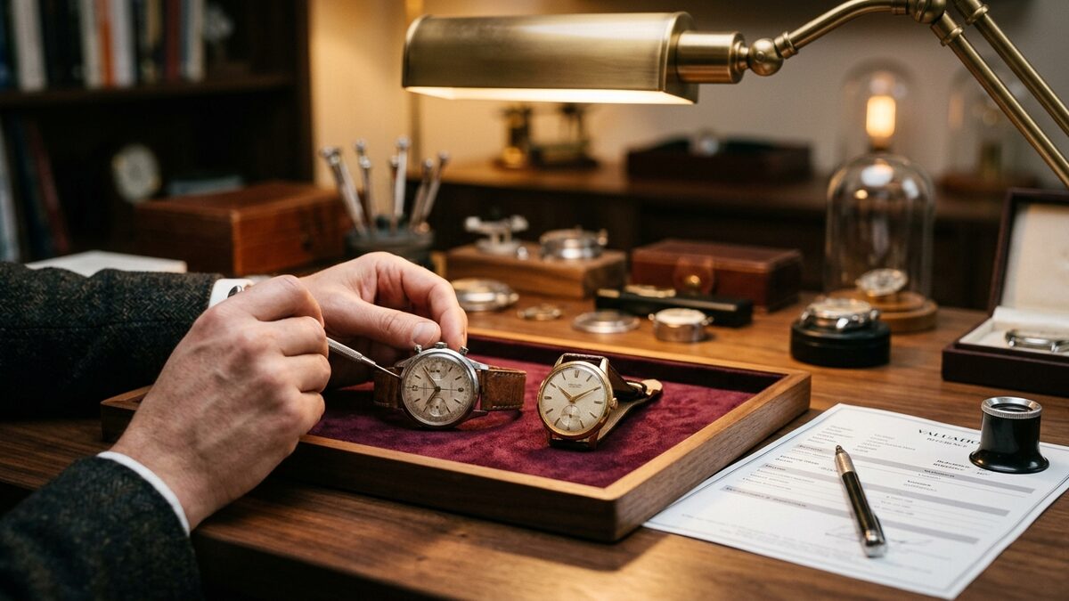 Luxury watch insurance appraisal paperwork and valuation tools